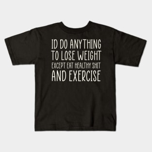 Diet Meme Sarcastic Weightloss Fasting Gym Workout Fitness Kids T-Shirt